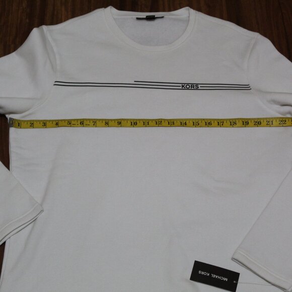 Michael Kors Sweater Men's White Large Cotton Polyester Pullover - Picture 5 of 11